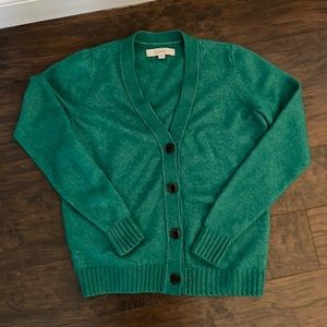 LOFT green cardigan